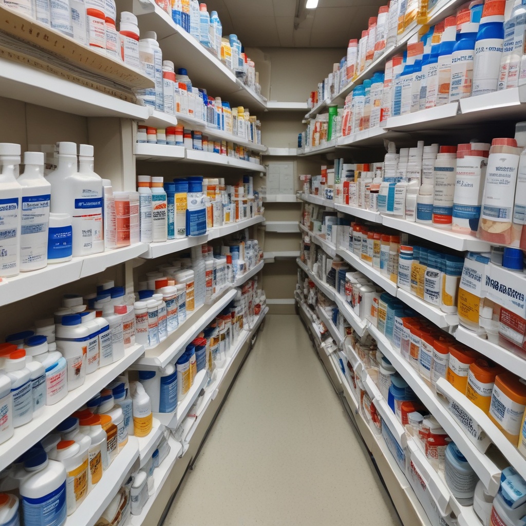 Prescription drugs in a pharmacy